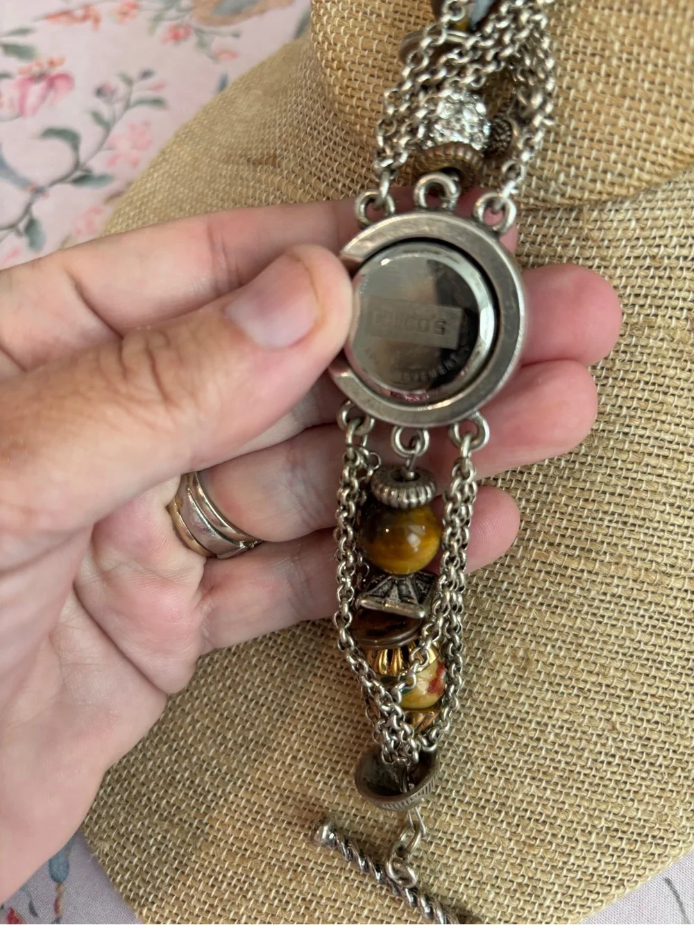 Beaded Silver-Tone Women's Bracelet Watch - Chico's